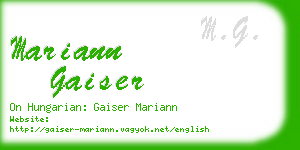 mariann gaiser business card